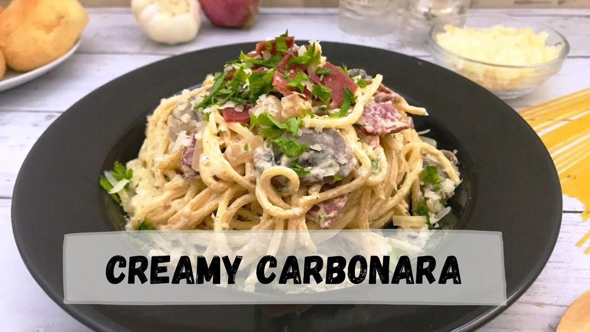'Video thumbnail for Filipino Style Creamy Carbonara Recipe | Happy Tummy Recipes'