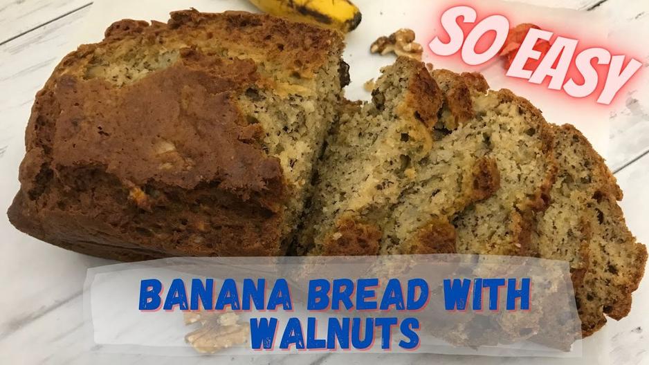 'Video thumbnail for Easy Banana Bread with Walnuts | Happy Tummy Recipes'