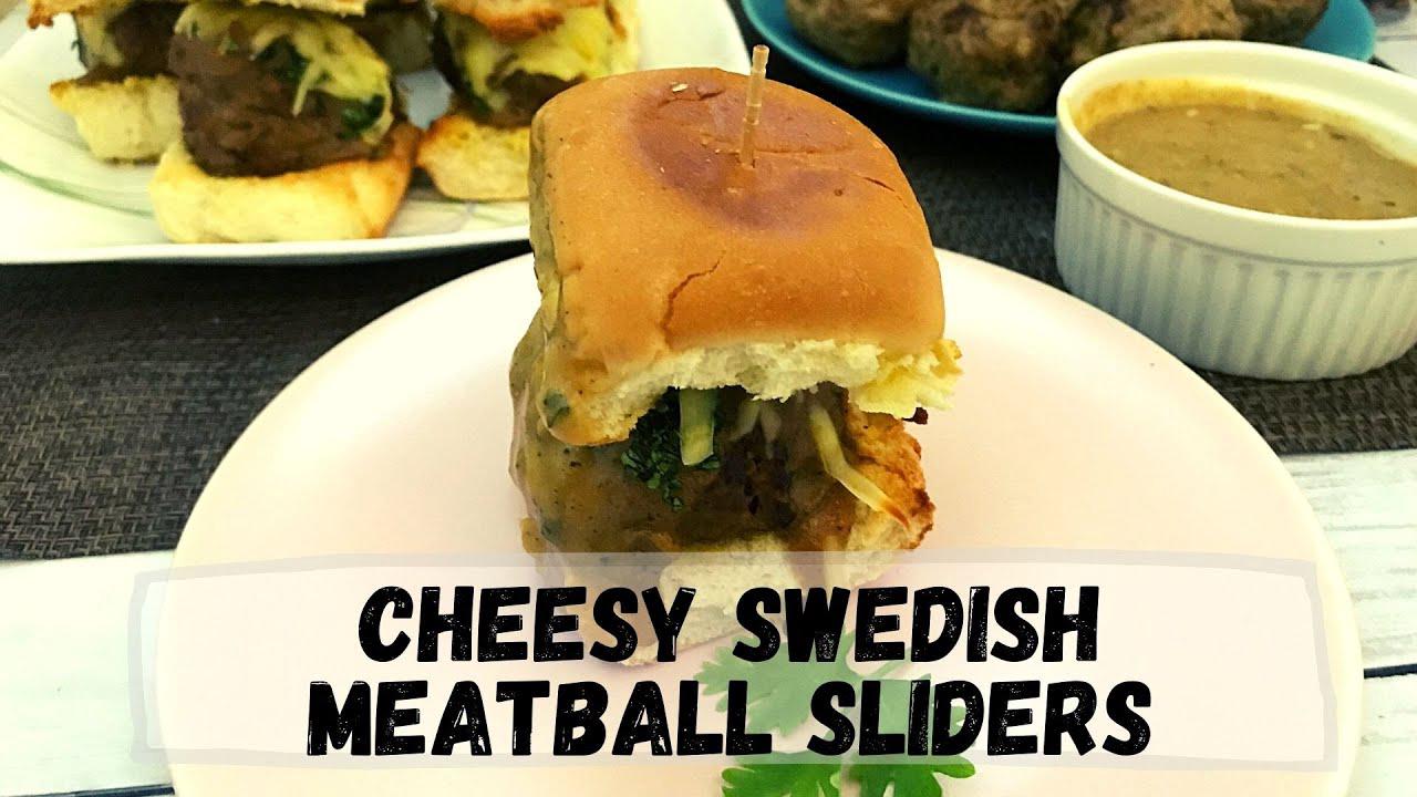 'Video thumbnail for Cheesy Swedish Meatball Sliders Recipe | Happy Tummy Recipes'