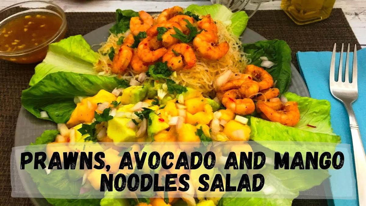 'Video thumbnail for Prawns, Avocado and Mango Noodles Salad | Happy Tummy Recipes'