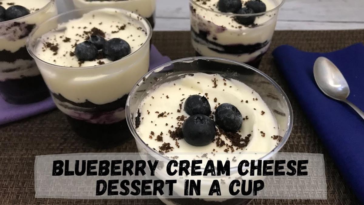 'Video thumbnail for Blueberry Cream Cheese Dessert in a Cup Recipe | Happy Tummy Recipes'