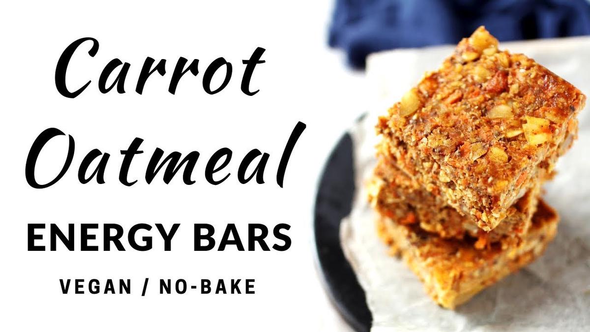 'Video thumbnail for 🥕 Easy No-Bake Carrot Oatmeal Energy Bars (Vegan)'