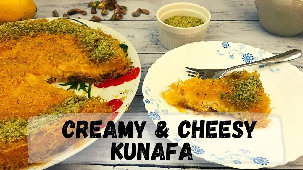 'Video thumbnail for Creamy and Cheesy Kunafa Recipe - Arabic Sweets | Happy Tummy Recipes'