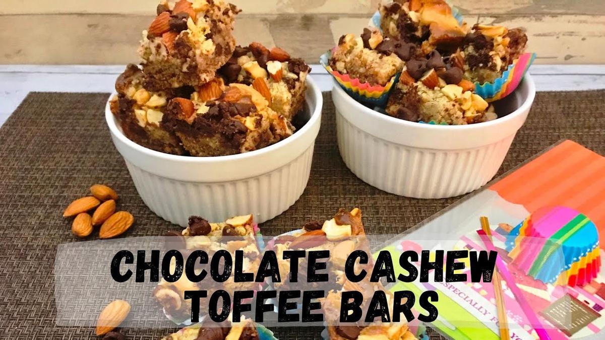 'Video thumbnail for Chocolate Cashew Toffee Bars Recipe | Happy Tummy Recipes'