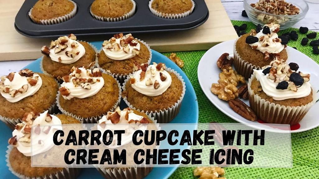'Video thumbnail for Carrot Cupcake with Cream Cheese Icing Recipe | Happy Tummy Recipes'