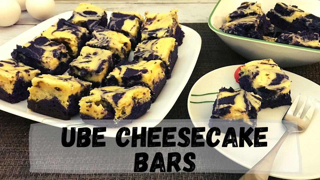 'Video thumbnail for Moist Ube Cheesecake Bars Recipe | Happy Tummy Recipes'