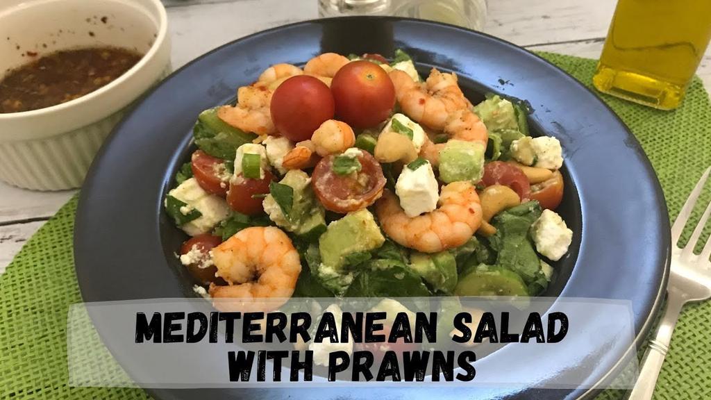 'Video thumbnail for Mediterranean Salad with Prawns Recipe | Happy Tummy Recipes'